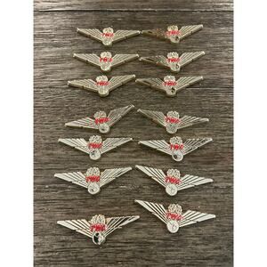 Vintage gold tone plastic Jr TWA wings- adhesive backing-NOS-lot of 14